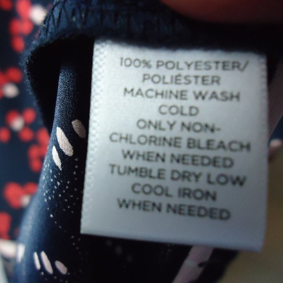 LOFT Petite Blue & Red Floral Tulips V Neck Shift Dress - Picture 6 of 7